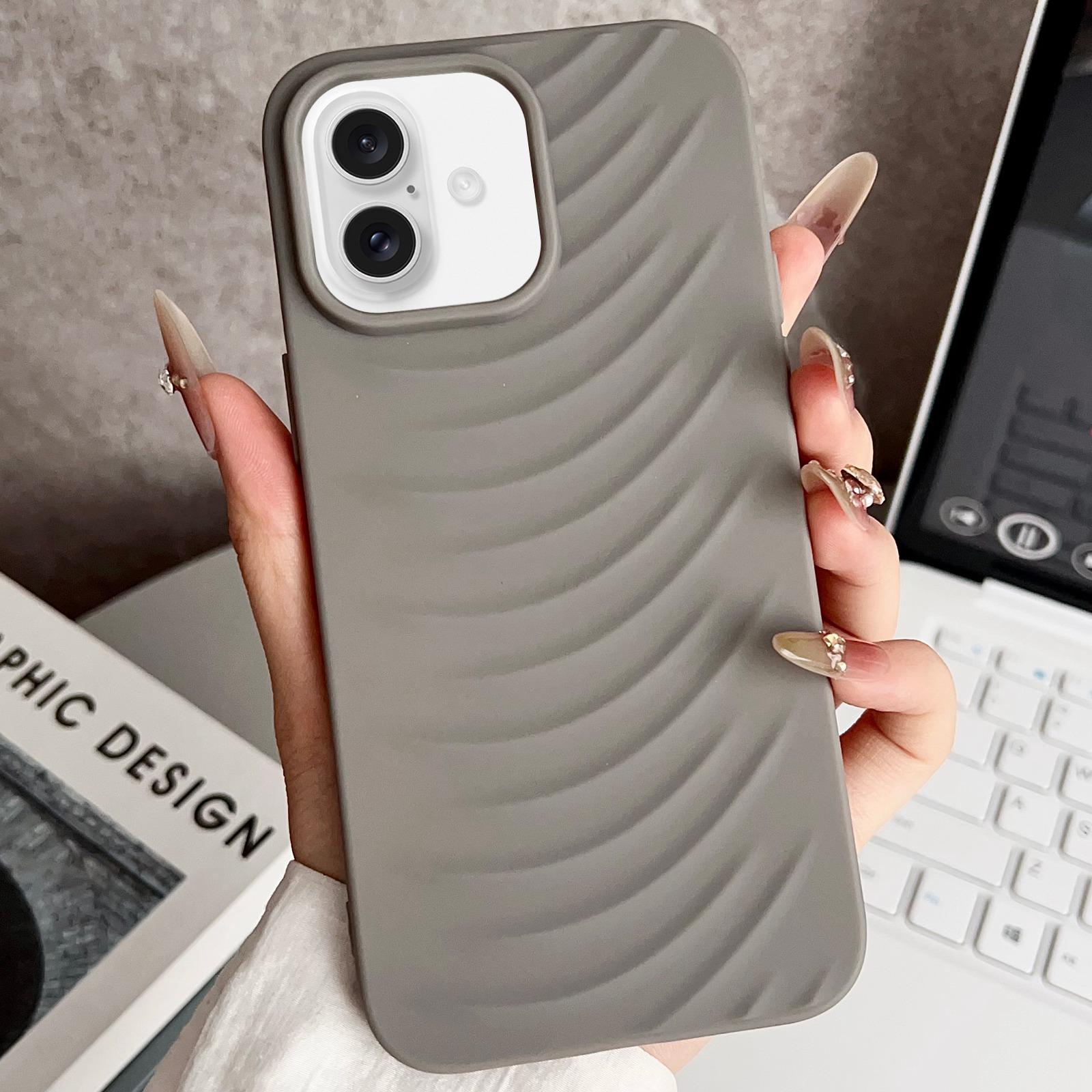 For iPhone 16 Water Ripples TPU Phone Case(Grey) - Shopkiz.com