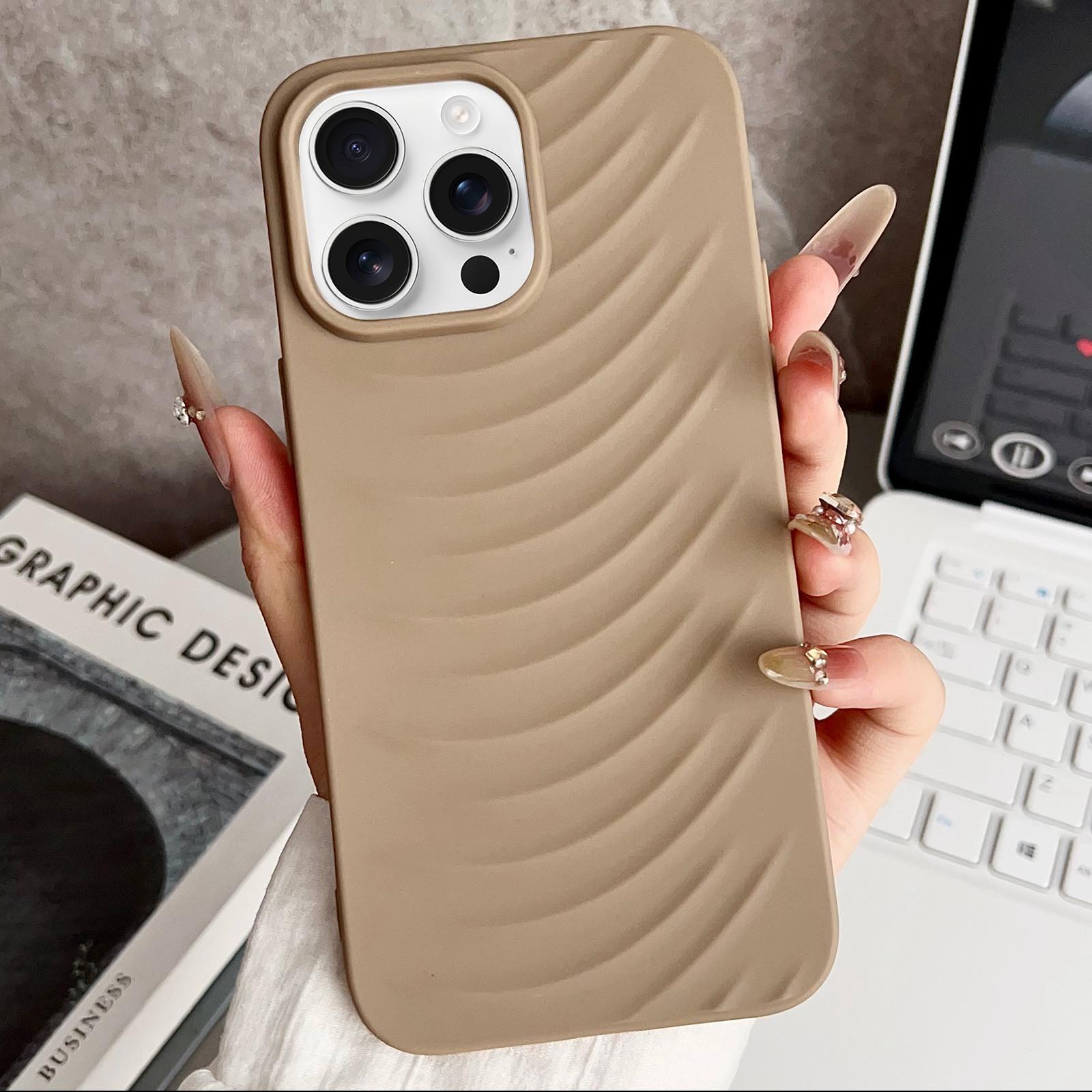 For iPhone 13 Pro Max Water Ripples TPU Phone Case(Desert Gold) - Shopkiz.com