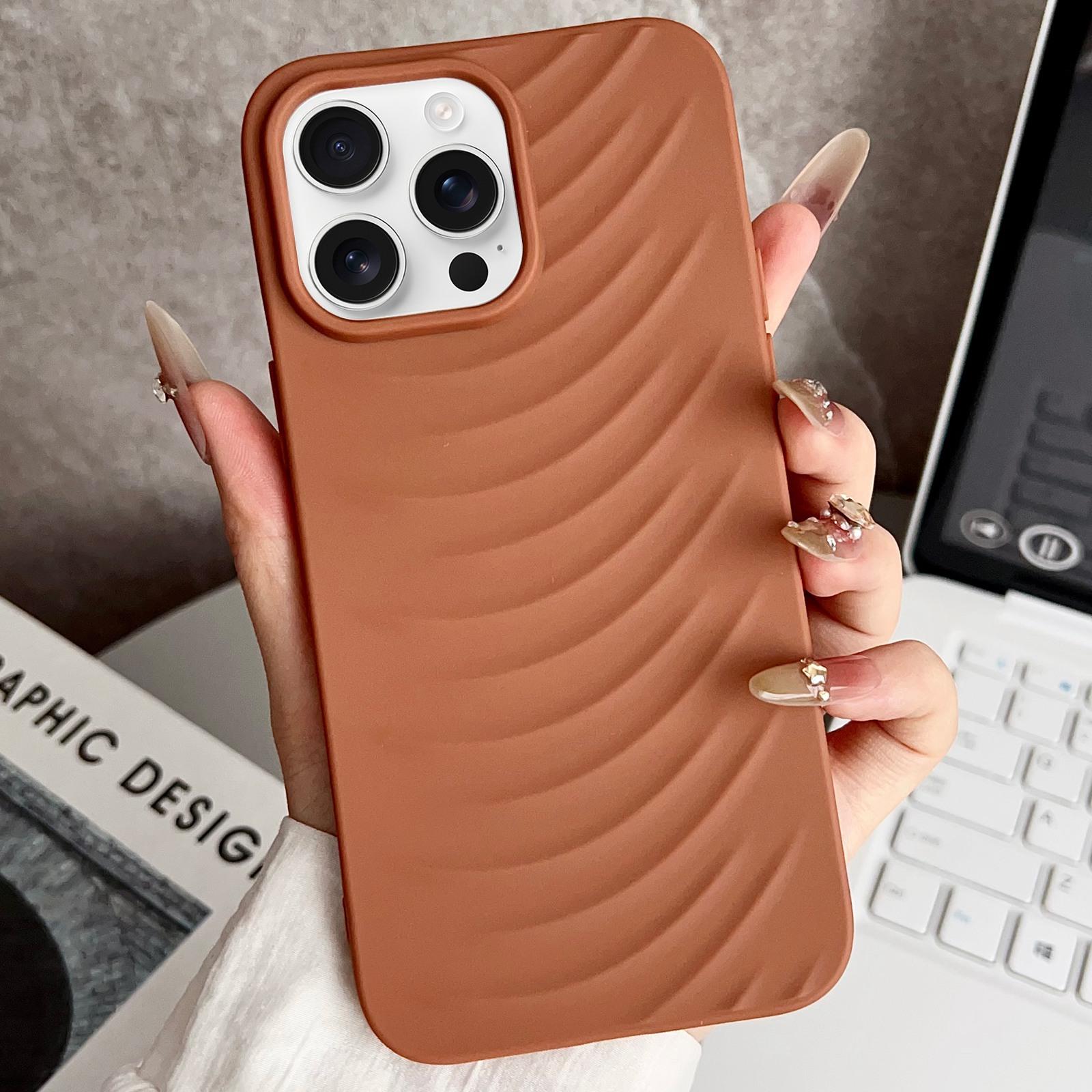 For iPhone 12 Pro Max Water Ripples TPU Phone Case(Brown) - Shopkiz.com