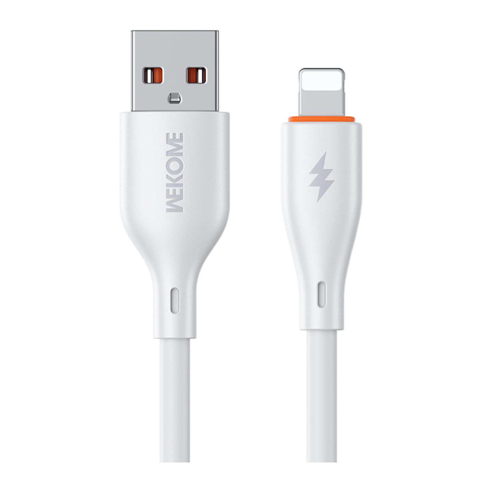 WK WDC-67i Kinkong 1m 12W PVC Data Cable, Interface:USB to 8 Pin(White) - Shopkiz.com
