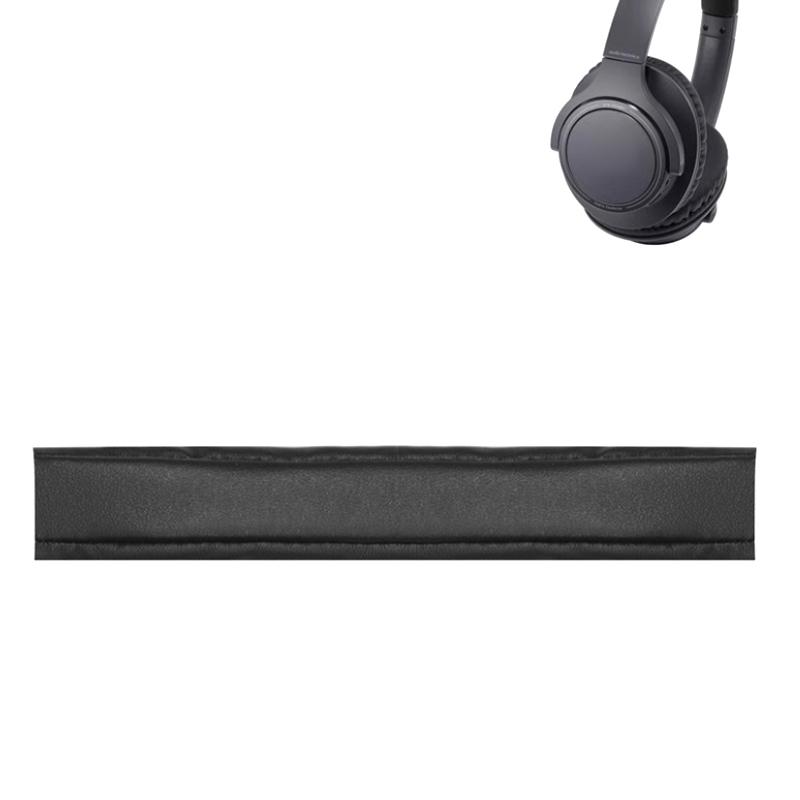 Sponge Earmuffs Replacement Earpads For Audio-Technica ATH-SR30BT, Style:Black Leather Headband - Shopkiz.com