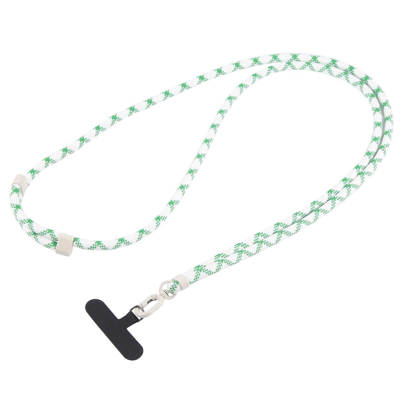 Universal Colorful Buckle Adjustable Mobile Phone Anti-lost Crossbody Lanyard(Green White) - Shopkiz.com