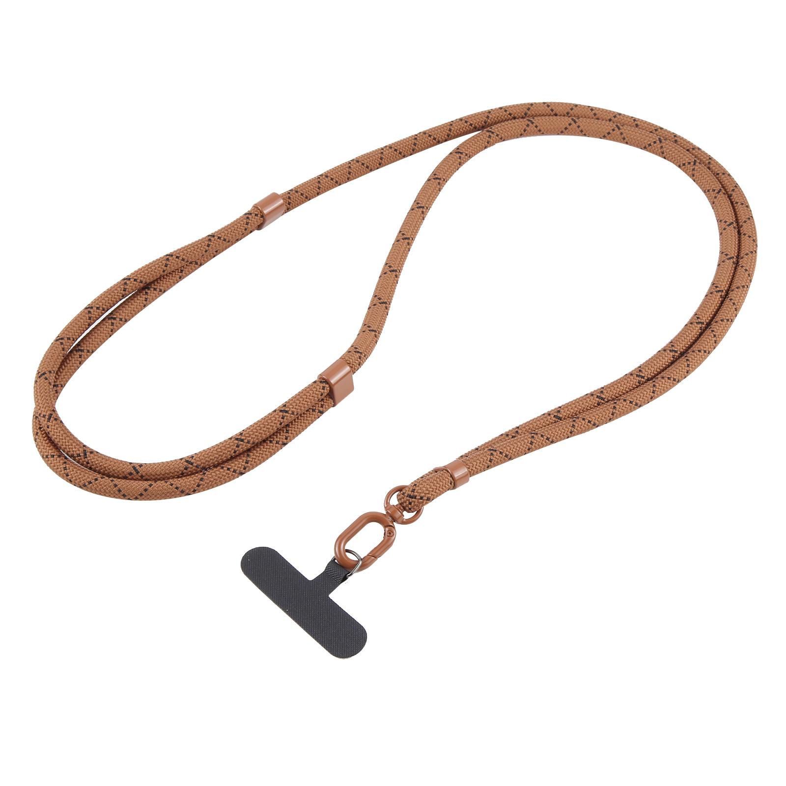 Universal Colorful Buckle Adjustable Mobile Phone Anti-lost Crossbody Lanyard(Brown Black) - Shopkiz.com