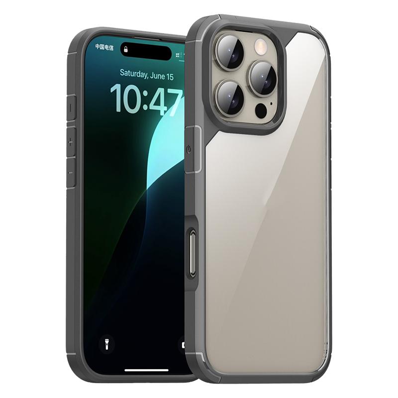 For iPhone 16 Pro iPAKY YJ Series Transparent PC+TPU Phone Case(Grey) - Shopkiz.com