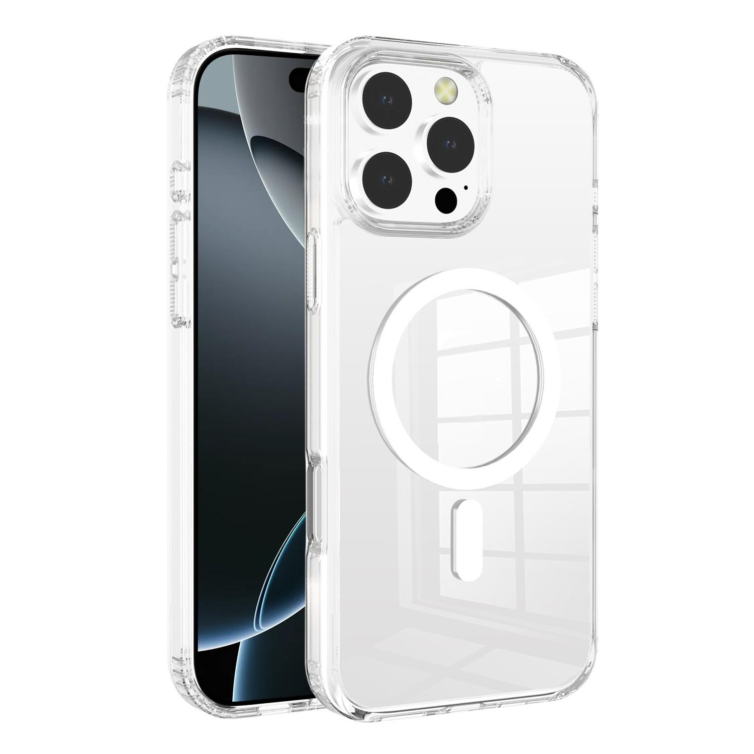 For iPhone 16 Pro Max Kalebol Clear Space MagSafe TPU Phone Case(Transparent) - Shopkiz.com
