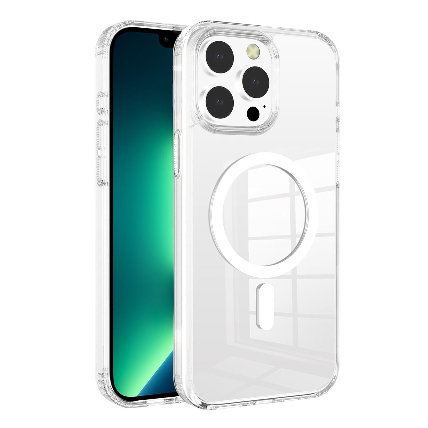 For iPhone 13 Pro Max Kalebol Clear Space MagSafe TPU Phone Case(Transparent) - Shopkiz.com