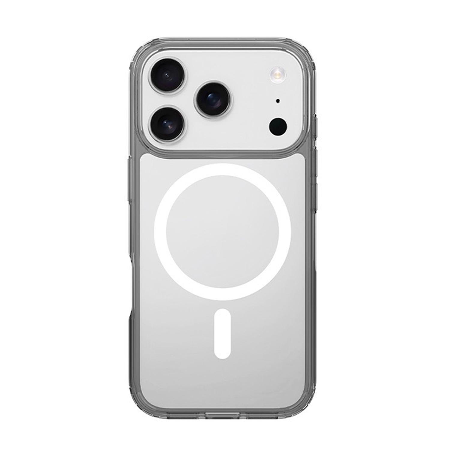 For iPhone 17 Pro Max Kalebol Clear MagSafe PC Hybrid TPU Shockproof Phone Case(Grey) - Shopkiz.com