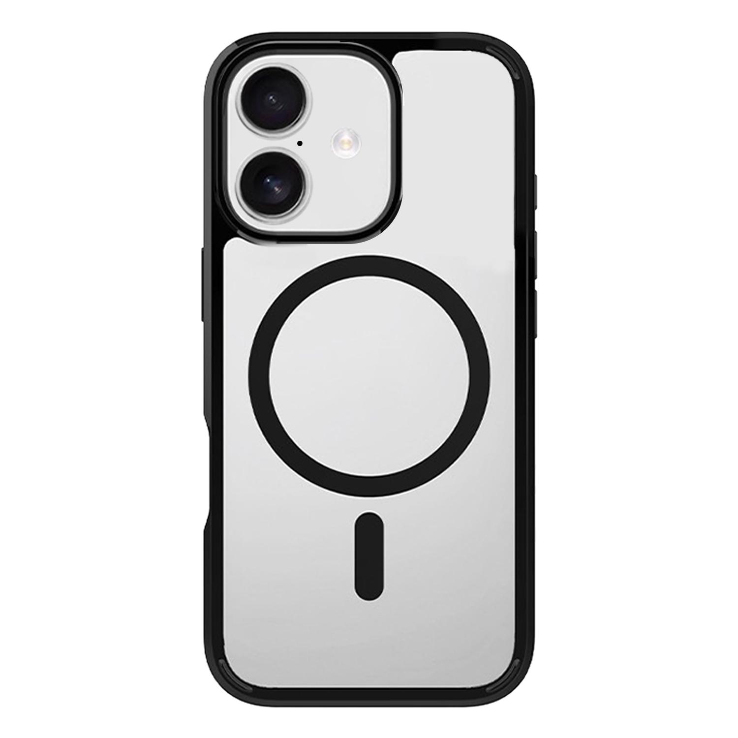 For iPhone 17 Kalebol Clear MagSafe PC Hybrid TPU Shockproof Phone Case(Black) - Shopkiz.com