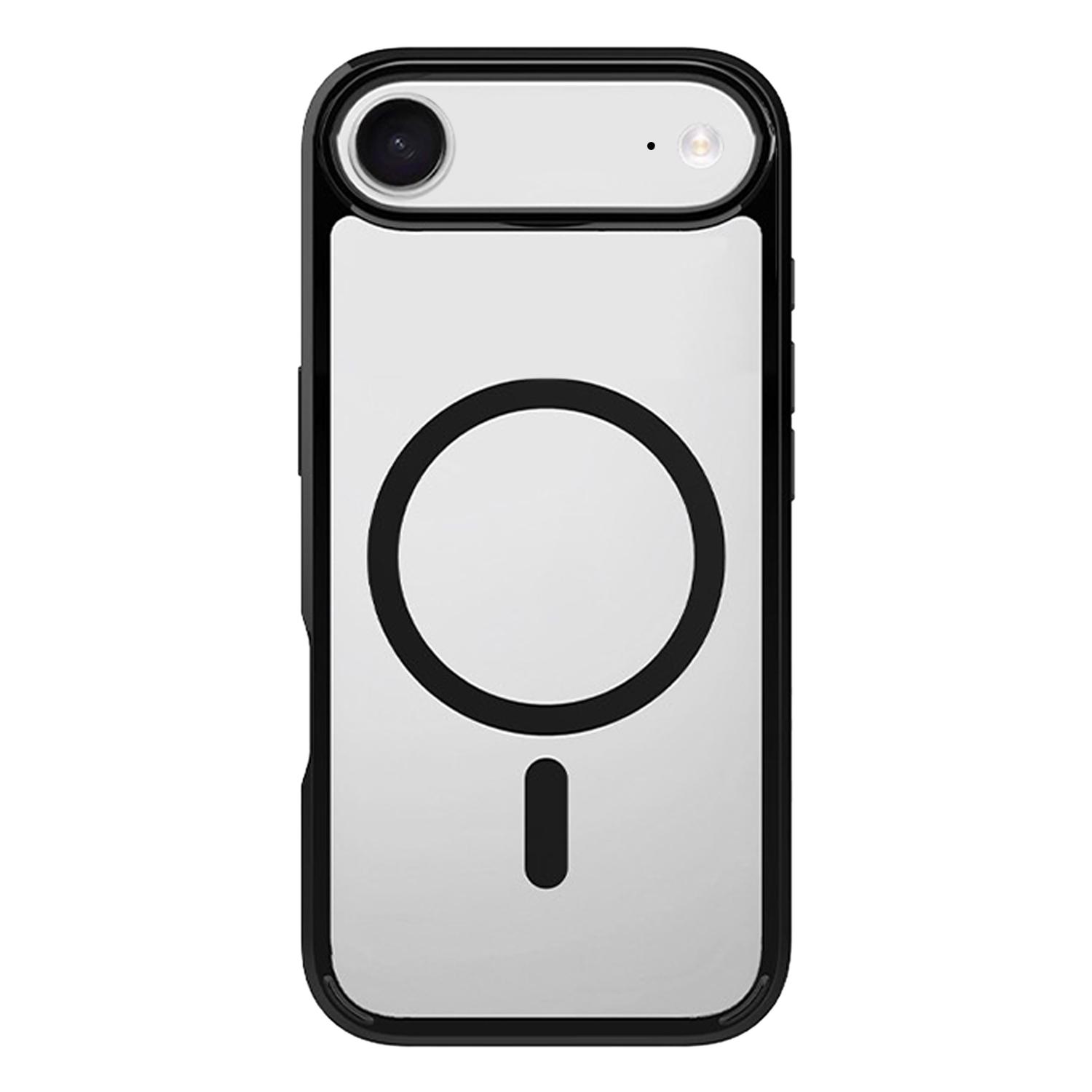 For iPhone Air Kalebol Clear MagSafe PC Hybrid TPU Shockproof Phone Case(Black) - Shopkiz.com