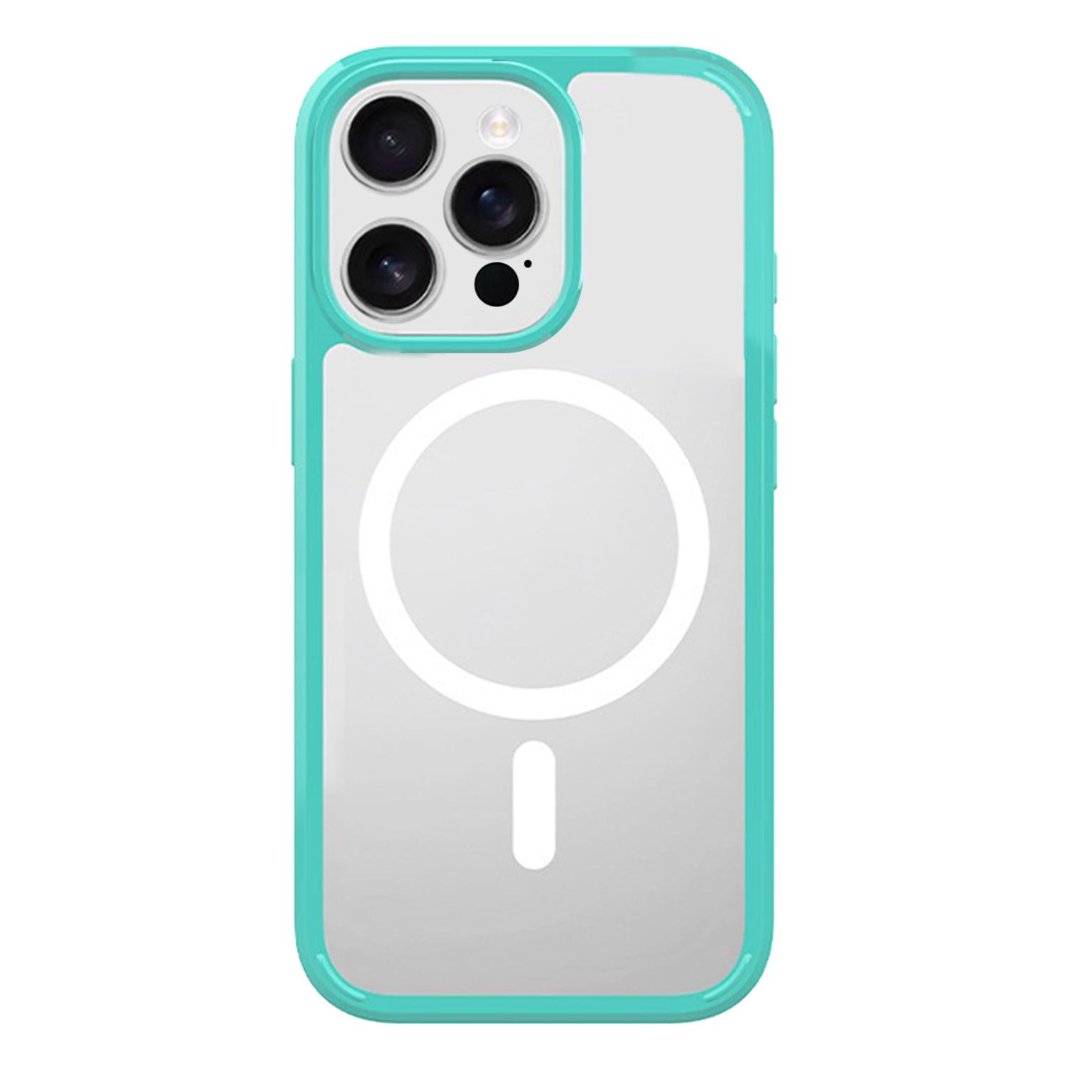 For iPhone 14 Pro Max Kalebol Clear MagSafe PC Hybrid TPU Shockproof Phone Case(Green) - Shopkiz.com