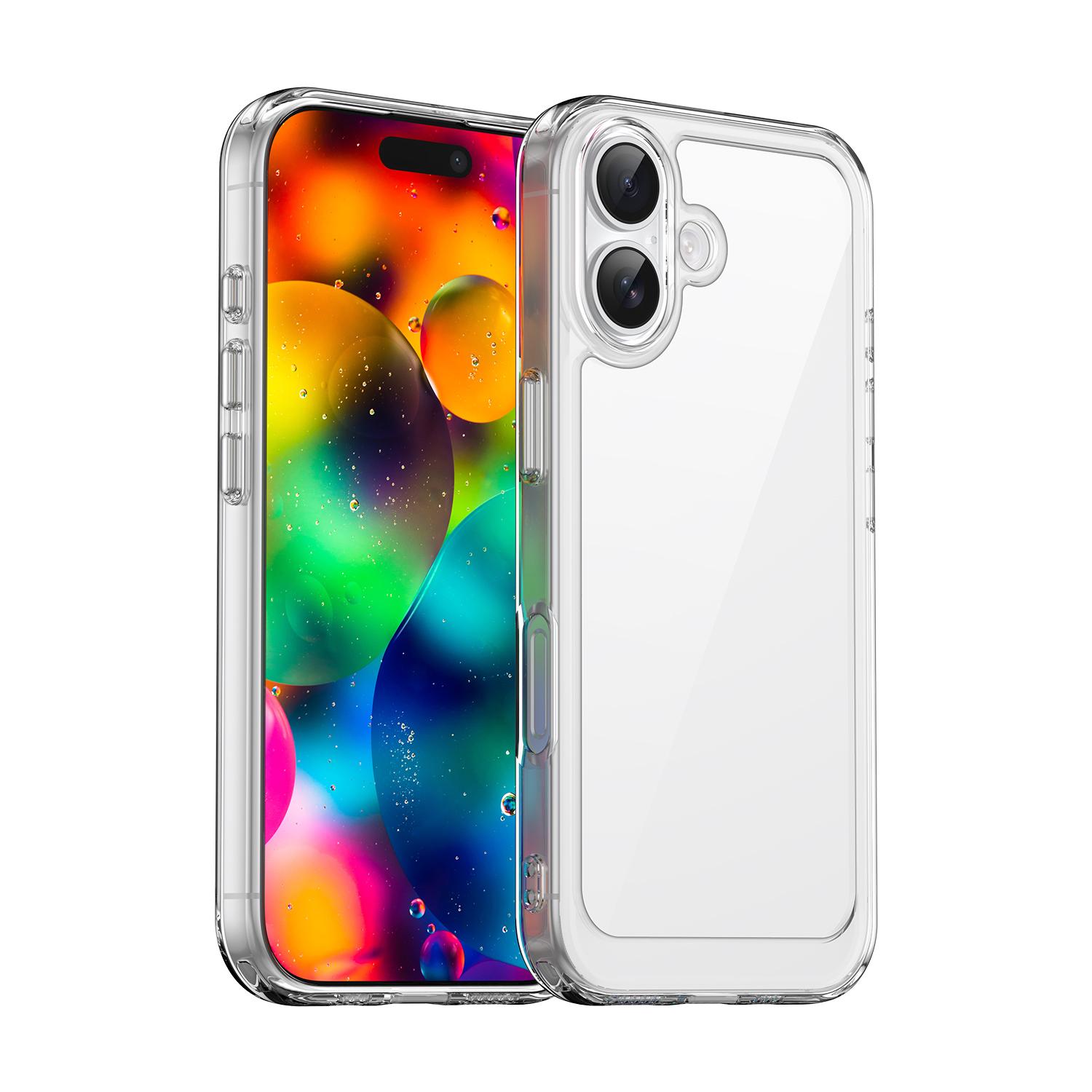 For iPhone 17 Colorful Series Acrylic + TPU Phone Case(Transparent) - Shopkiz.com
