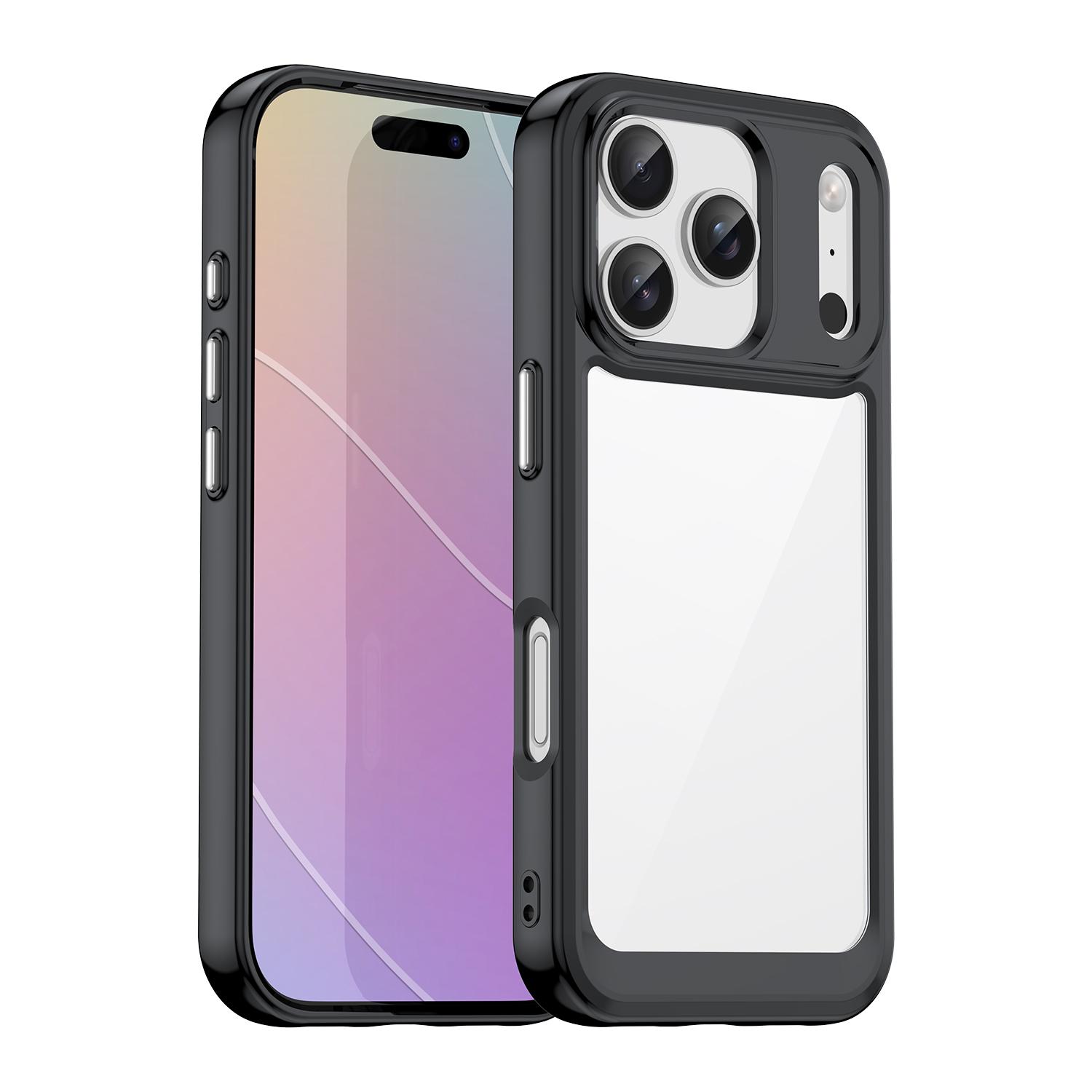For iPhone 18 Pro Colorful Series Acrylic + TPU Phone Case(Black)