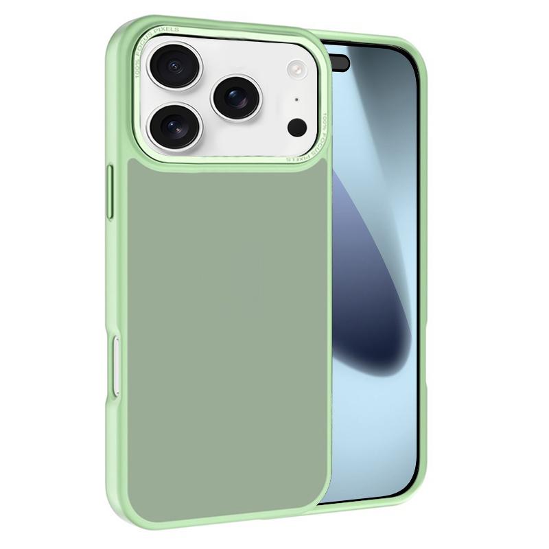 For iPhone 17 Pro Max Kalebol Metal Lens Frame Frosted PC Phone Case(Matcha Green) - Shopkiz.com