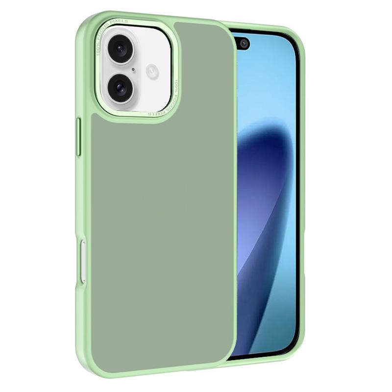 For iPhone 17 Kalebol Metal Lens Frame Frosted PC Phone Case(Matcha Green) - Shopkiz.com
