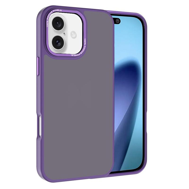 For iPhone 17 Kalebol Metal Lens Frame Frosted PC Phone Case(Dark Purple) - Shopkiz.com
