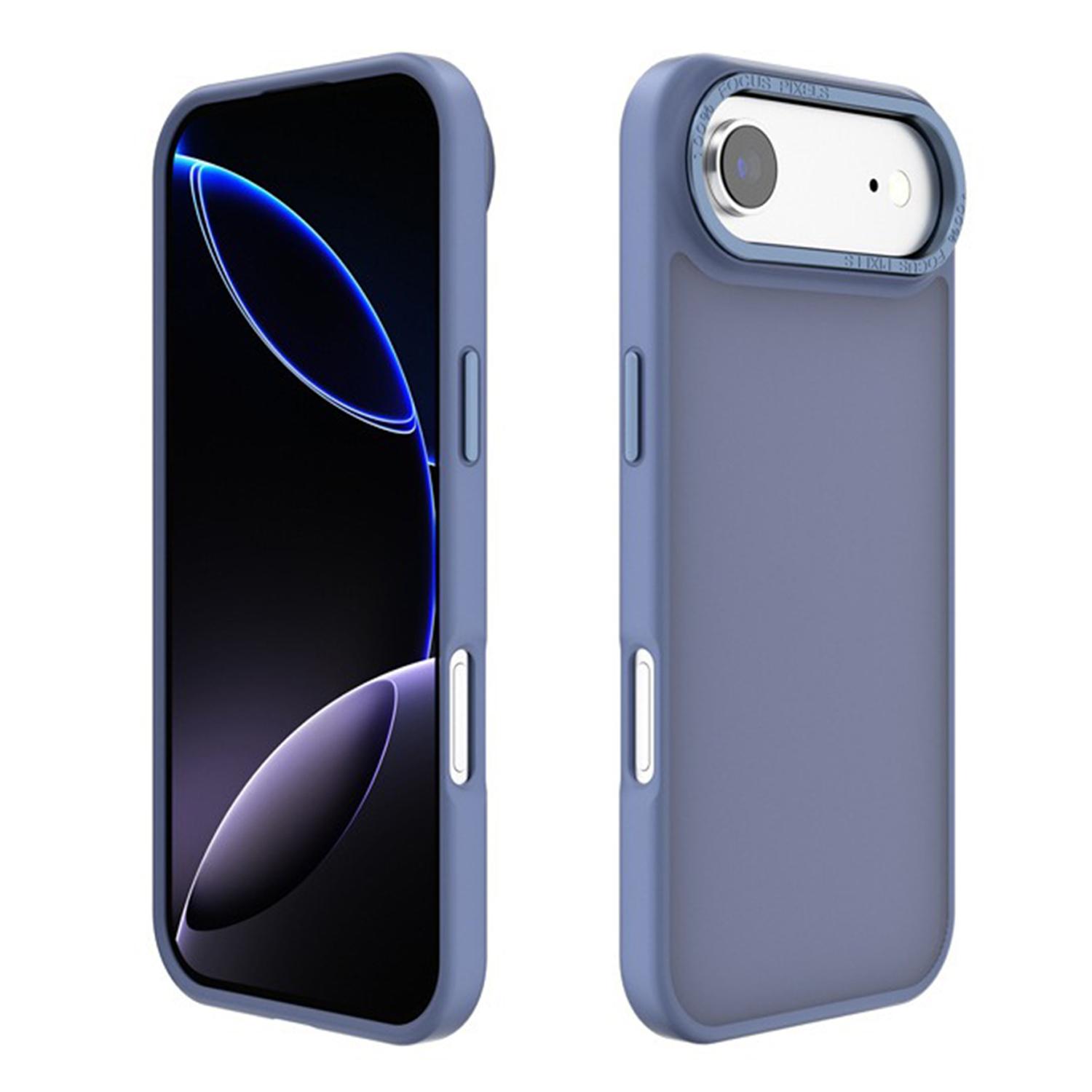 For iPhone Air Kalebol Metal Lens Frame Frosted PC Phone Case(Sierra Blue) - Shopkiz.com