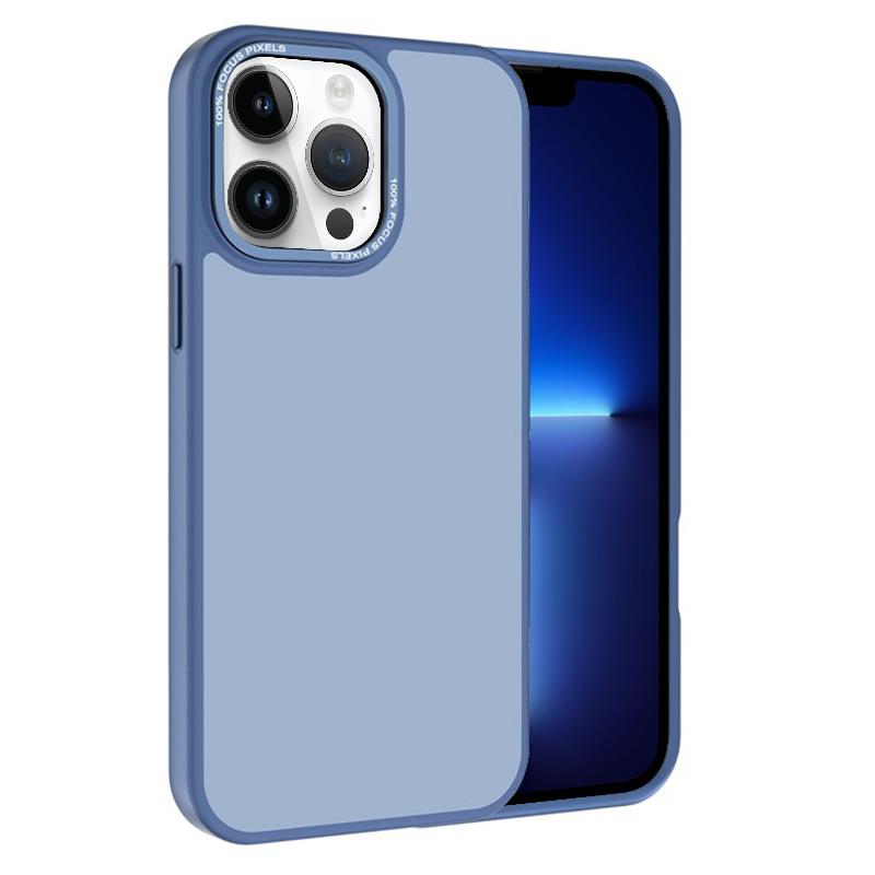 For iPhone 13 Pro Kalebol Metal Lens Frame Frosted PC Phone Case(Sierra Blue) - Shopkiz.com