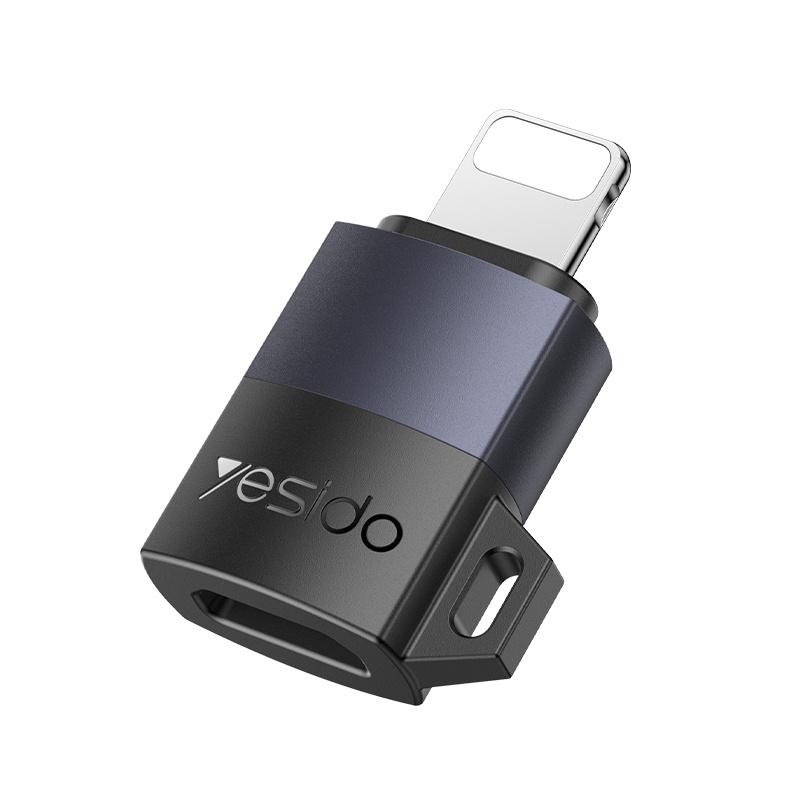 Yesido GS30 Micro USB Female to 8 Pin Male 12W Charging Adapter(Black) - Shopkiz.com