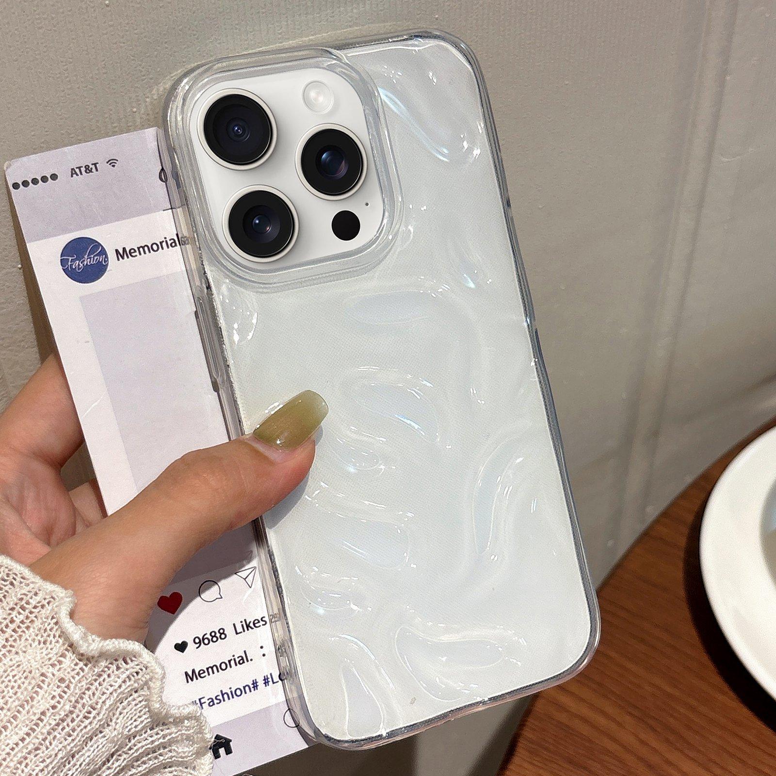 For iPhone 15 Pro Max Meteorite Texture Solid Color Glaze TPU Phone Case(Transparent) - Shopkiz.com