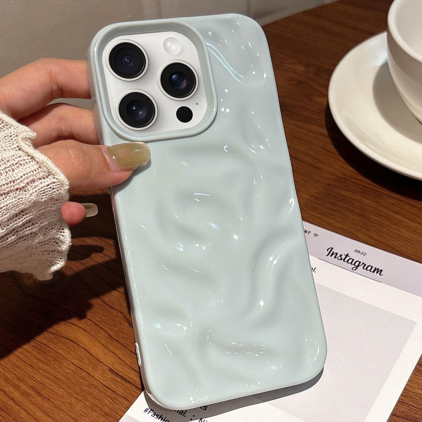 For iPhone 13 Pro Meteorite Texture Solid Color Glaze TPU Phone Case(Blue) - Shopkiz.com