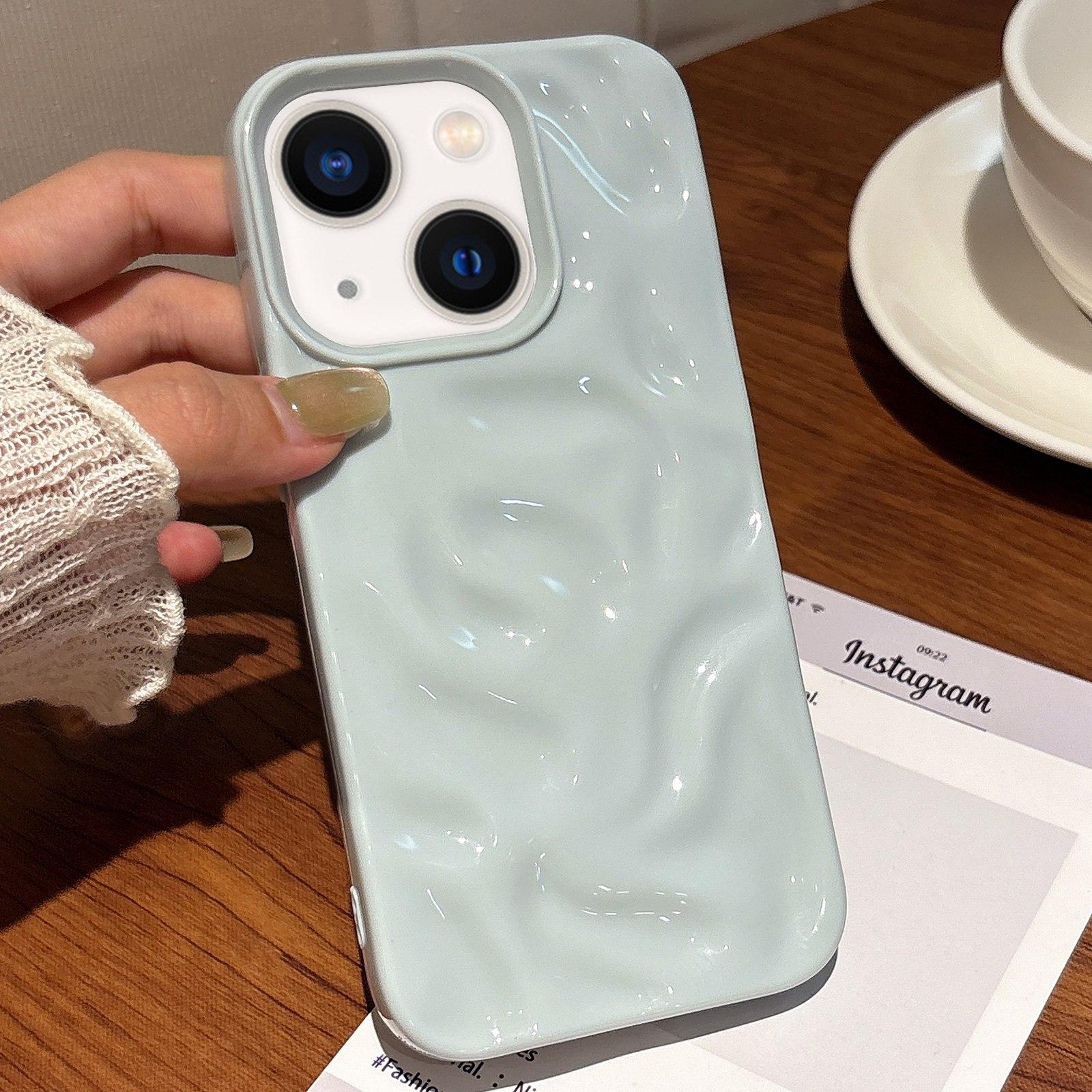 For iPhone 13 Meteorite Texture Solid Color Glaze TPU Phone Case(Blue) - Shopkiz.com