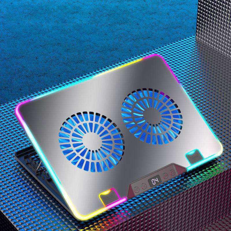 NUOXI F36-2 6-Speed Adjustable Dual-Fan Ultrathin Laptop Cooler(Silver) - Shopkiz.com