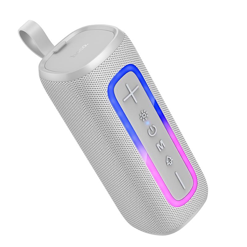 hoco HC36 Brocade Sports Bluetooth 5.4 Speaker Support TWS / FM / TF Card / USB / AUX(Grey) - Shopkiz.com