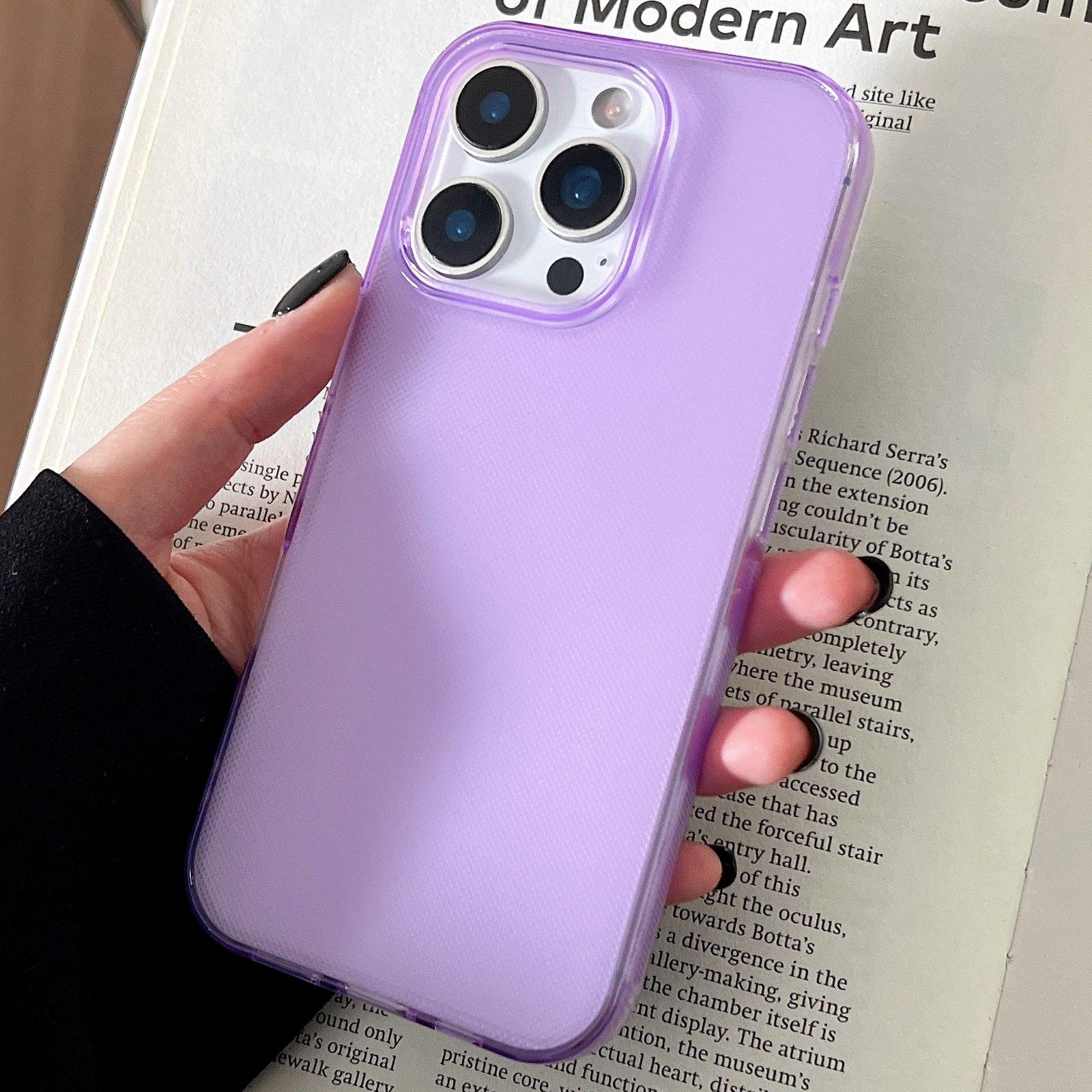 For iPhone 12 Pro Transparent Comfortable Frosted TPU Phone Case(Purple) - Shopkiz.com