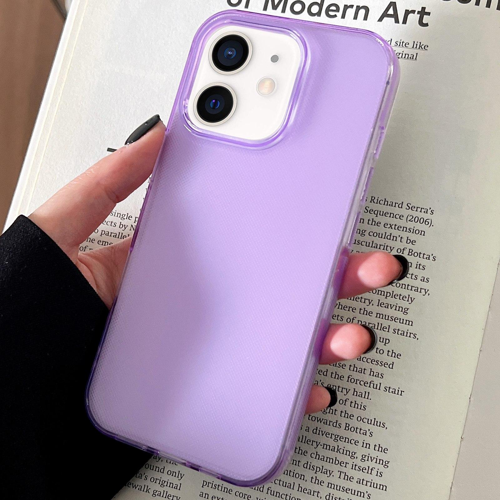 For iPhone 12 mini Transparent Comfortable Frosted TPU Phone Case(Purple) - Shopkiz.com