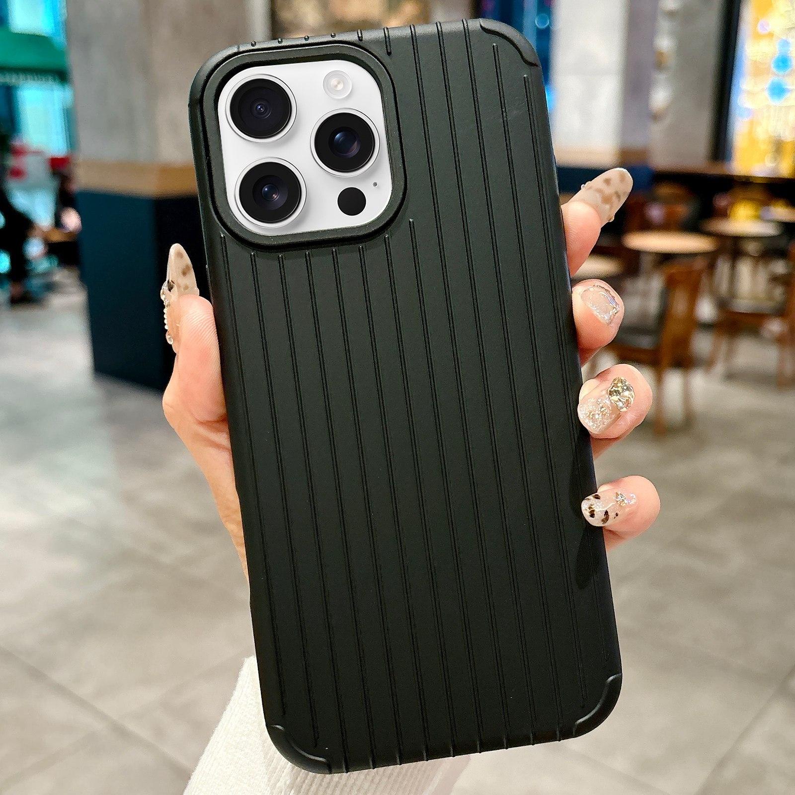 For iPhone 16 Pro Max Luggage-Inspired Design MagSafe Full Coverage Phone Case(Black) - Shopkiz.com