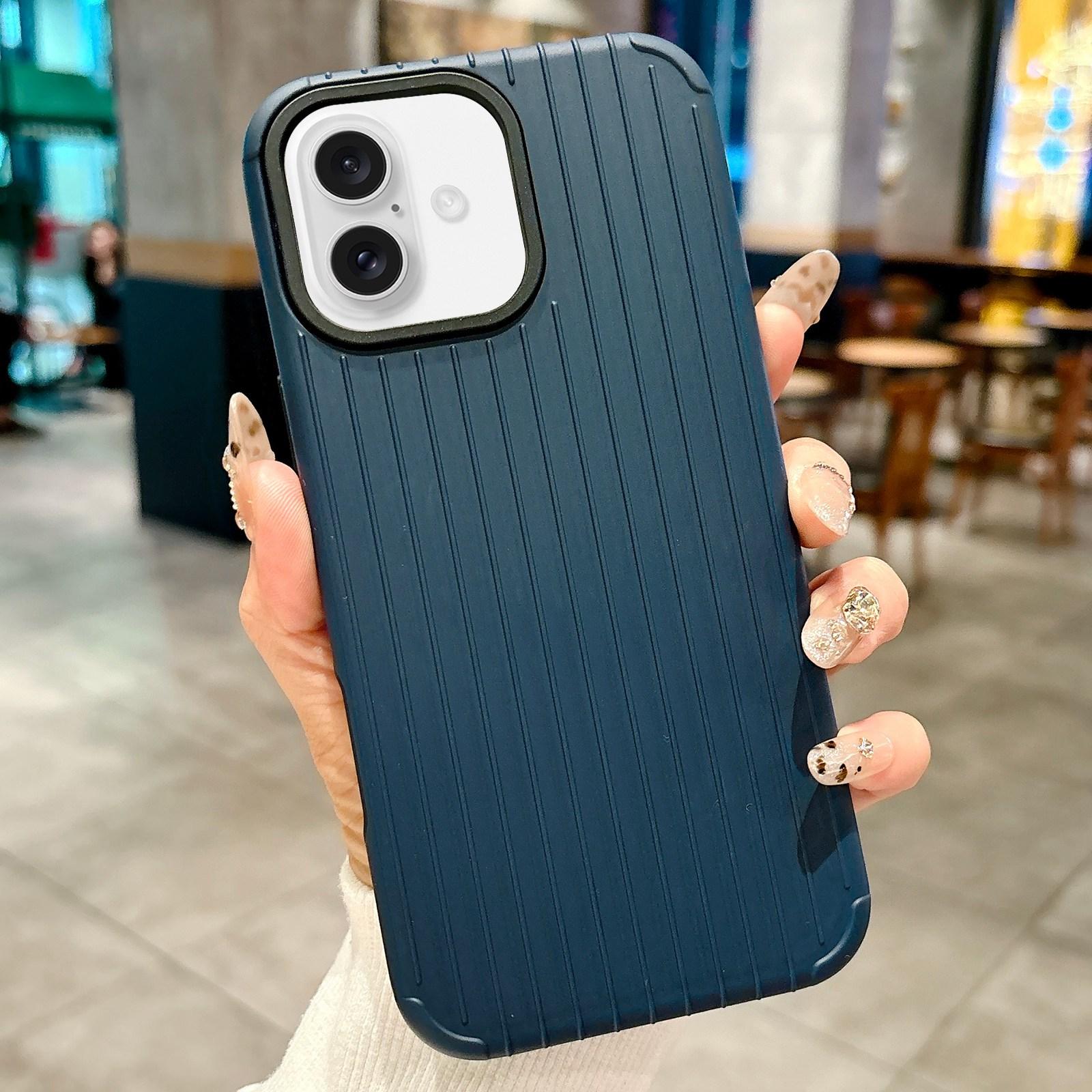 For iPhone 16 Luggage-Inspired Design MagSafe Full Coverage Phone Case(Dark Blue) - Shopkiz.com