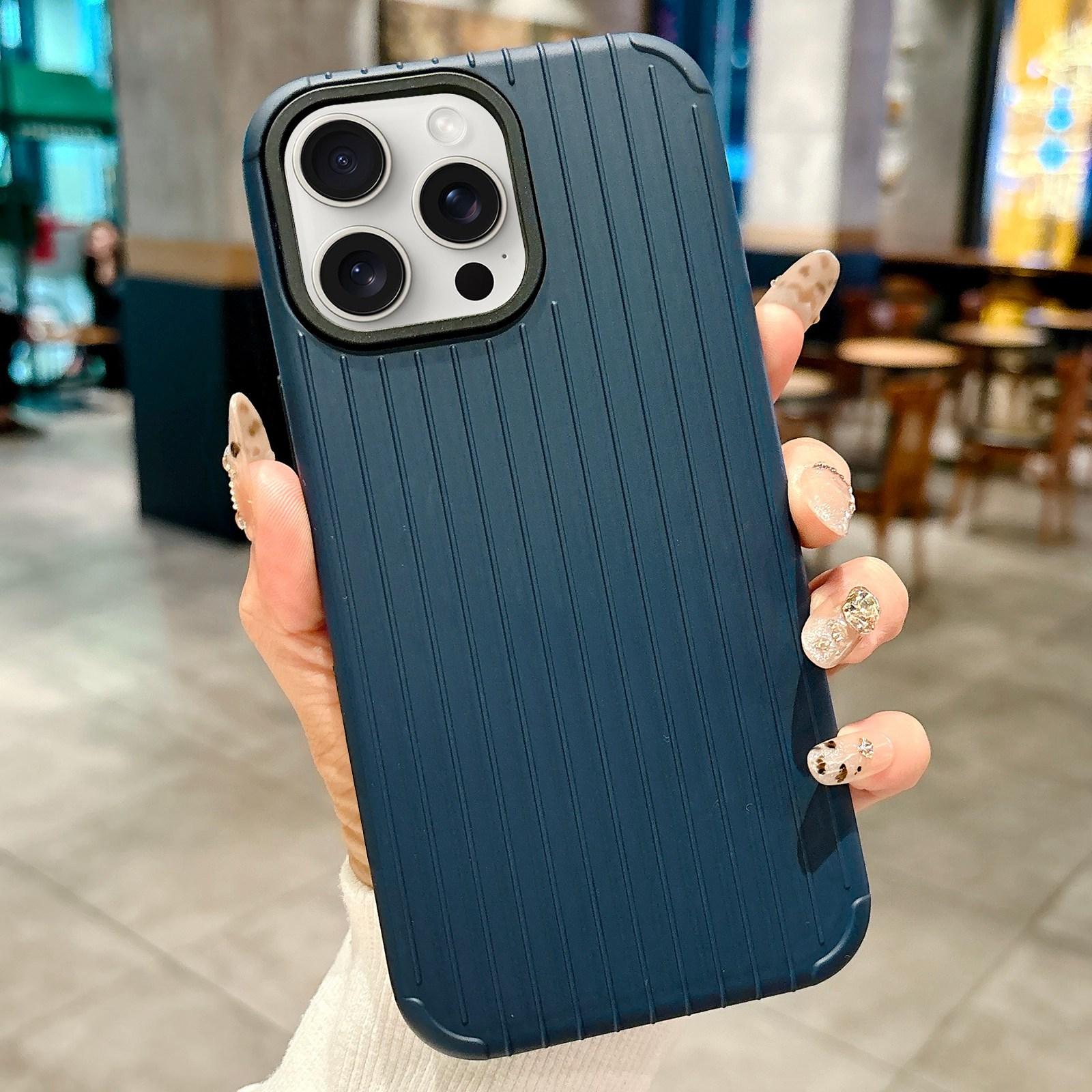 For iPhone 14 Pro Luggage-Inspired Design MagSafe Full Coverage Phone Case(Dark Blue) - Shopkiz.com