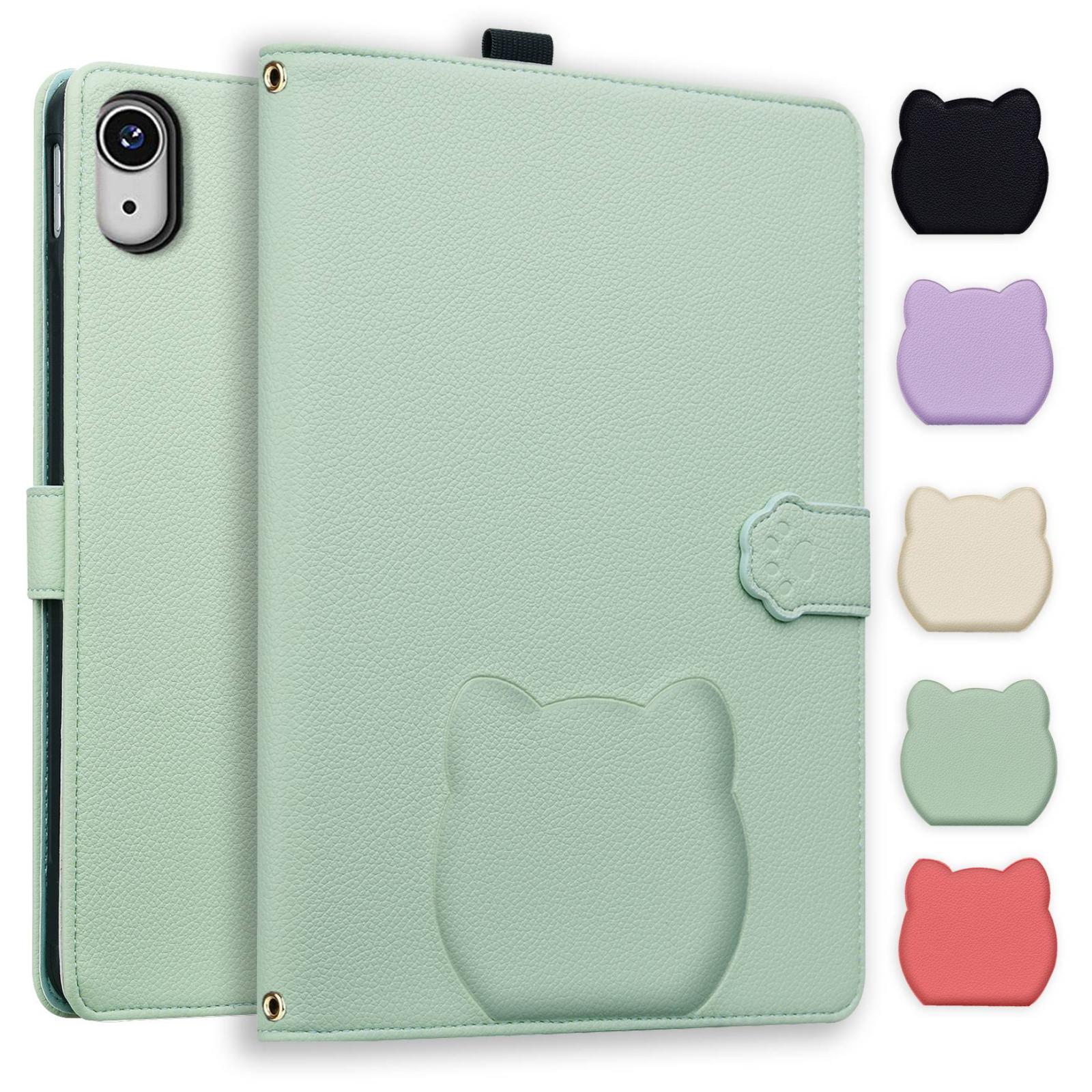 For iPad 2025 / 2022 Cat Skin-feel Litchi Leather Smart Tablet Case(Green) - Shopkiz.com