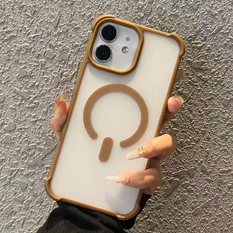 For iPhone 11 Semi-transparent Skin Feel Frosted MagSafe Phone Case(Brown) - Shopkiz.com