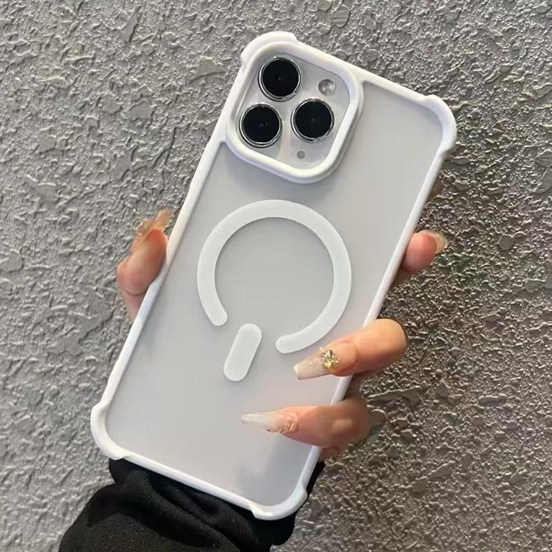For iPhone 11 Pro Max Semi-transparent Skin Feel Frosted MagSafe Phone Case(White) - Shopkiz.com