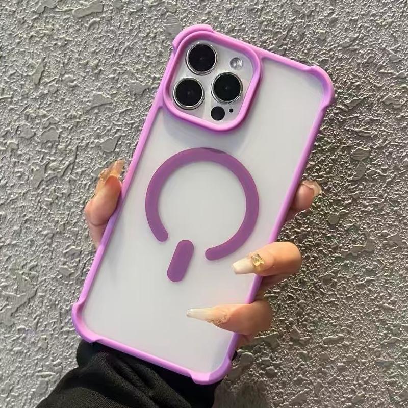 For iPhone 16 Pro Semi-transparent Skin Feel Frosted MagSafe Phone Case(Purple) - Shopkiz.com