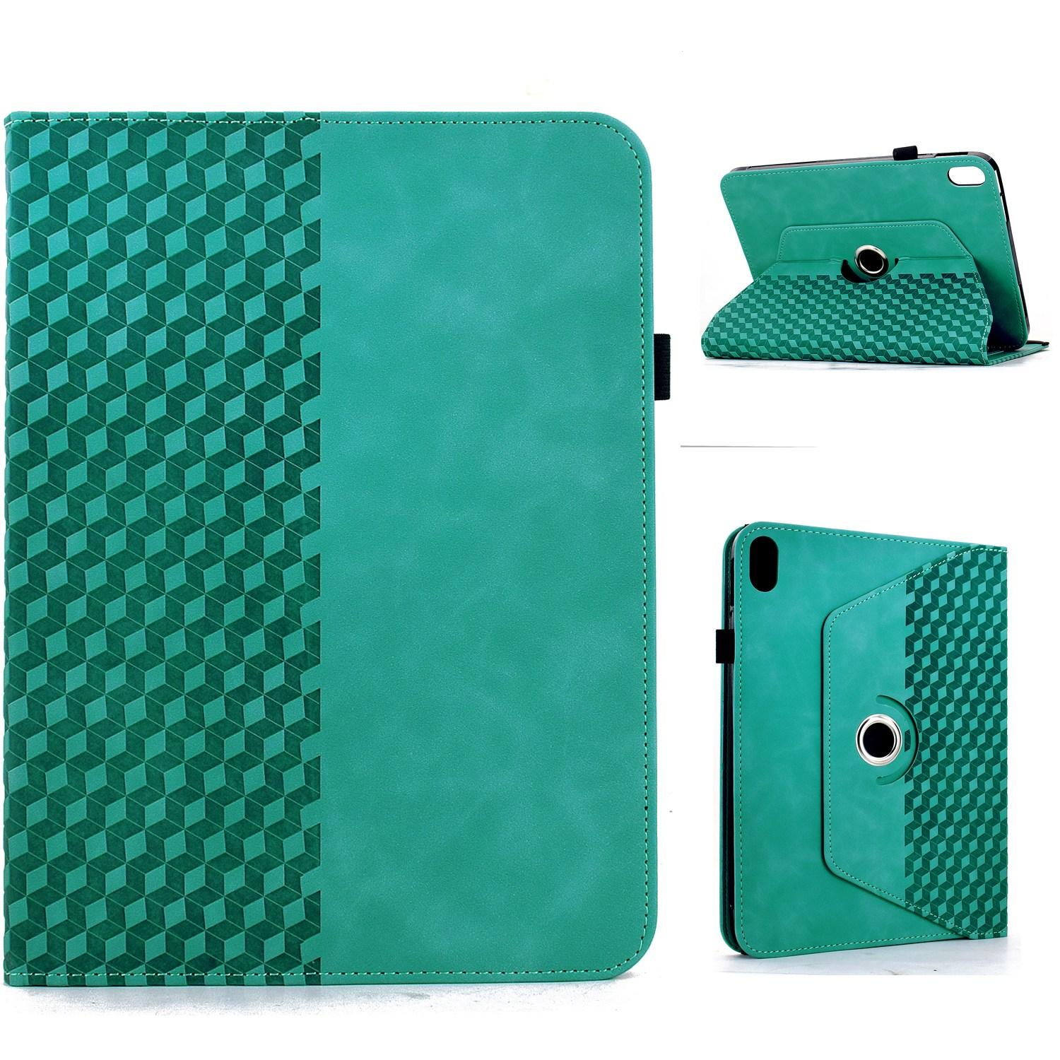 For iPad 2025 / 2022 Rotatable Rhombus Embossed Smart Leather Tablet Case(Light Blue) - Shopkiz.com