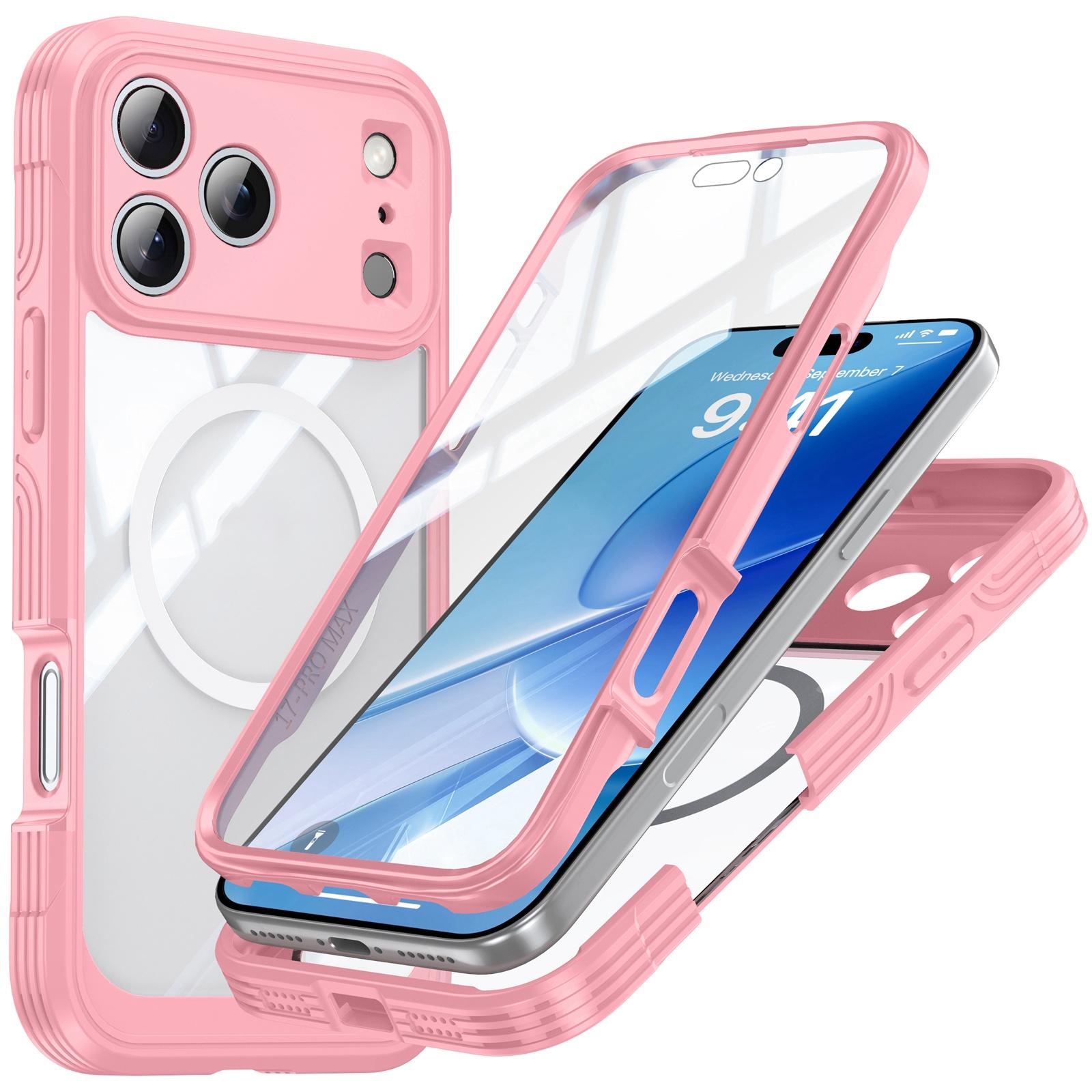 For iPhone 17 Pro Max Life Waterproof MagSafe Magnetic Rugged Phone Case(Pink) - Shopkiz.com