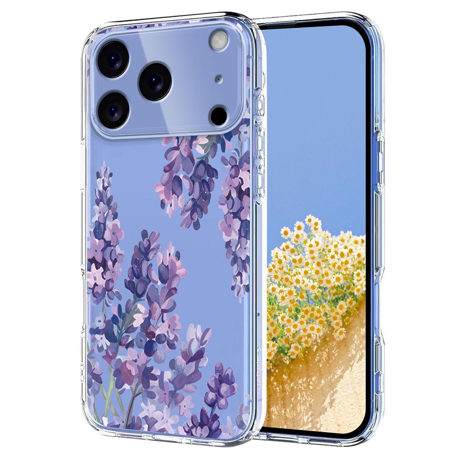 For iPhone 17 Pro Max Flower Pattern Painted TPU Phone Case(Wisteria) - Shopkiz.com