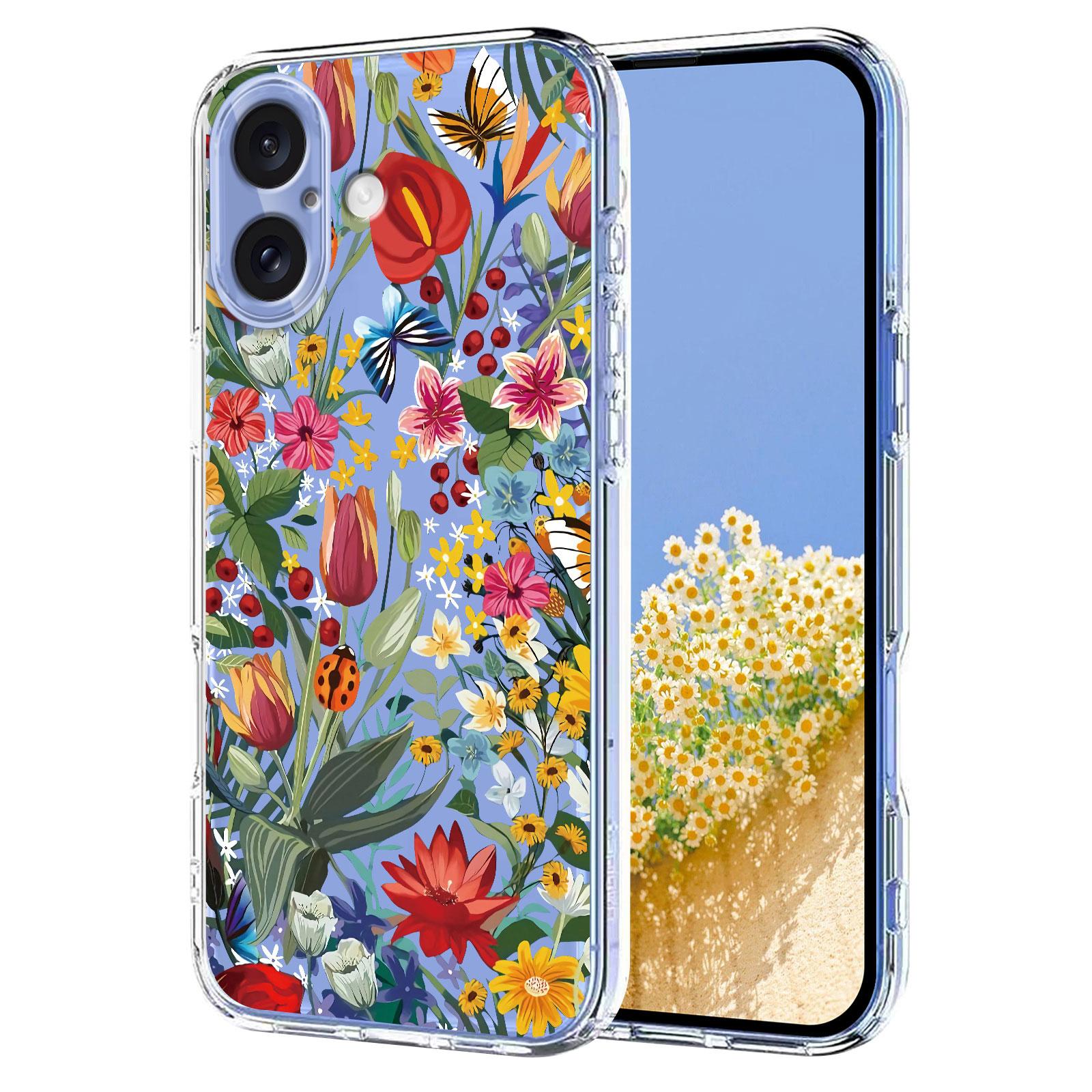 For iPhone 17 Flower Pattern Painted TPU Phone Case(lily) - Shopkiz.com