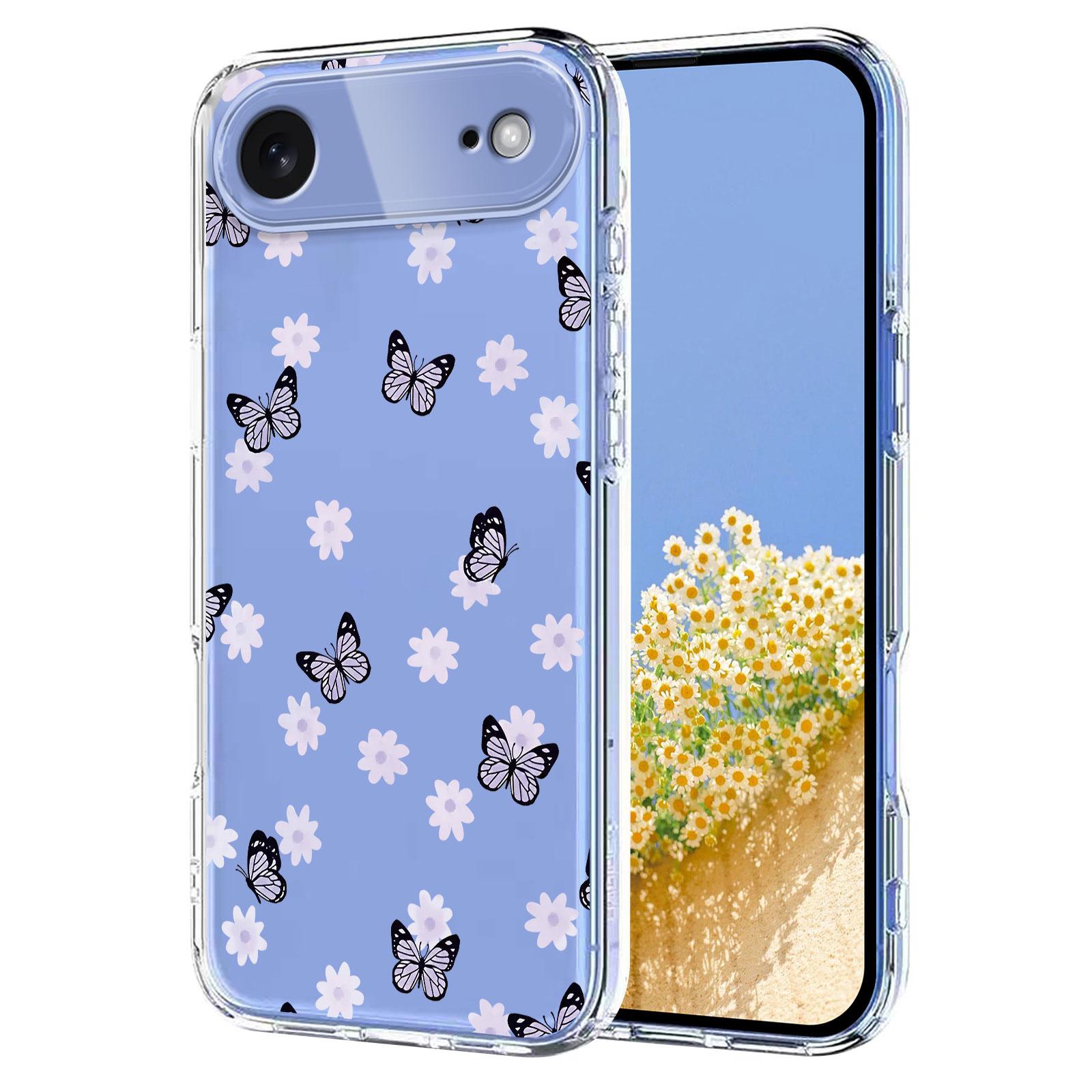 For iPhone Air Flower Pattern Painted TPU Phone Case(Little Butterfly) - Shopkiz.com