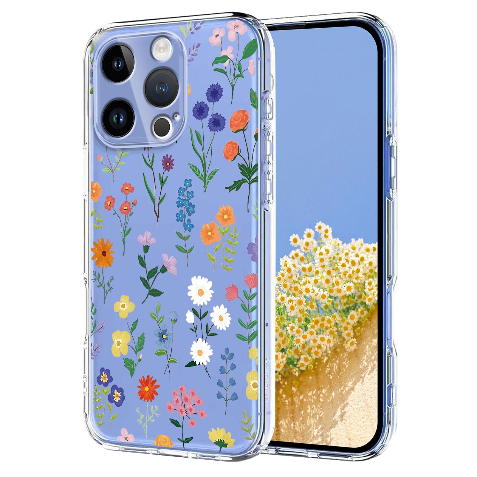 For iPhone 13 Pro Flower Pattern Painted TPU Phone Case(Daisy) - Shopkiz.com