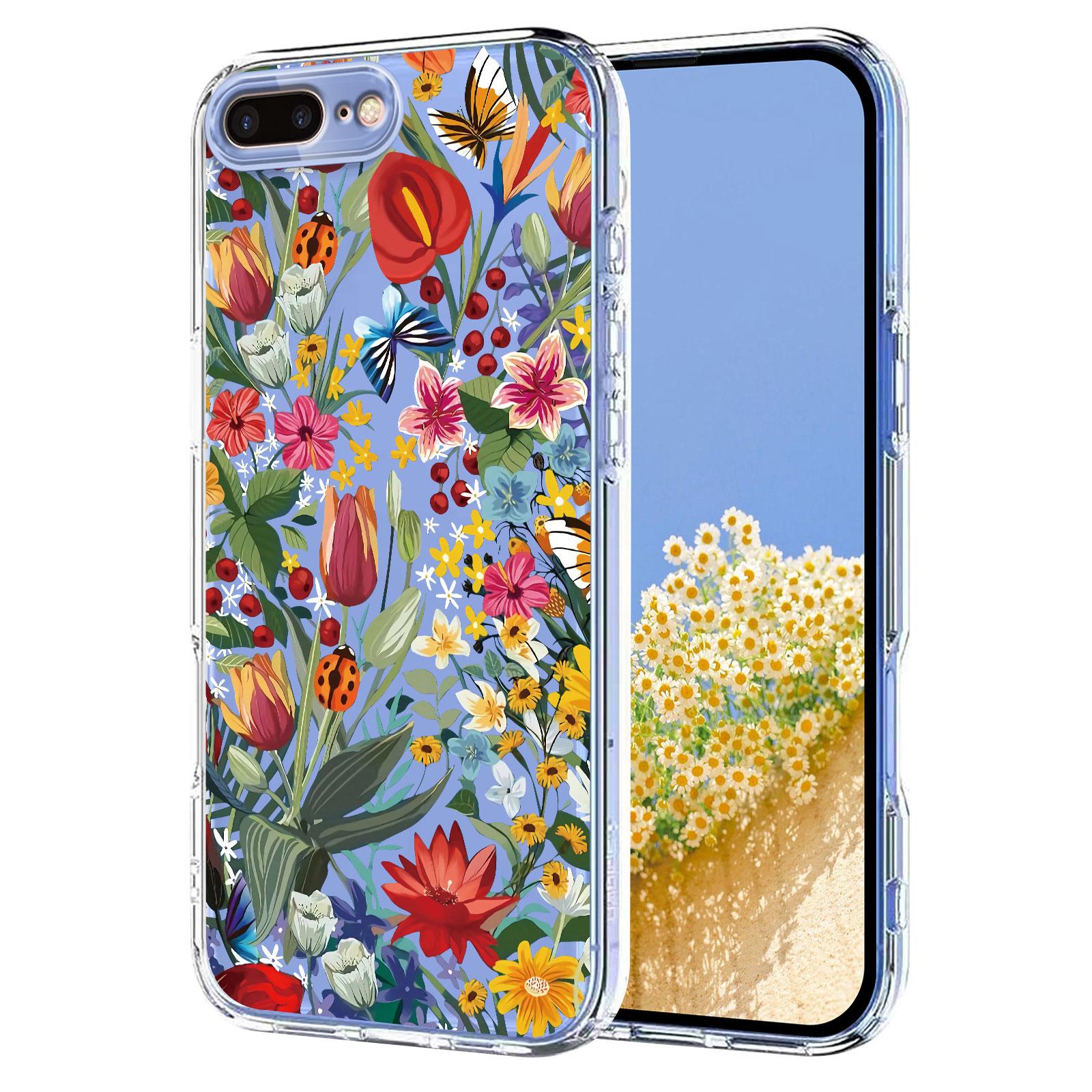 For iPhone 8 Plus / 7 Plus Flower Pattern Painted TPU Phone Case(lily) - Shopkiz.com