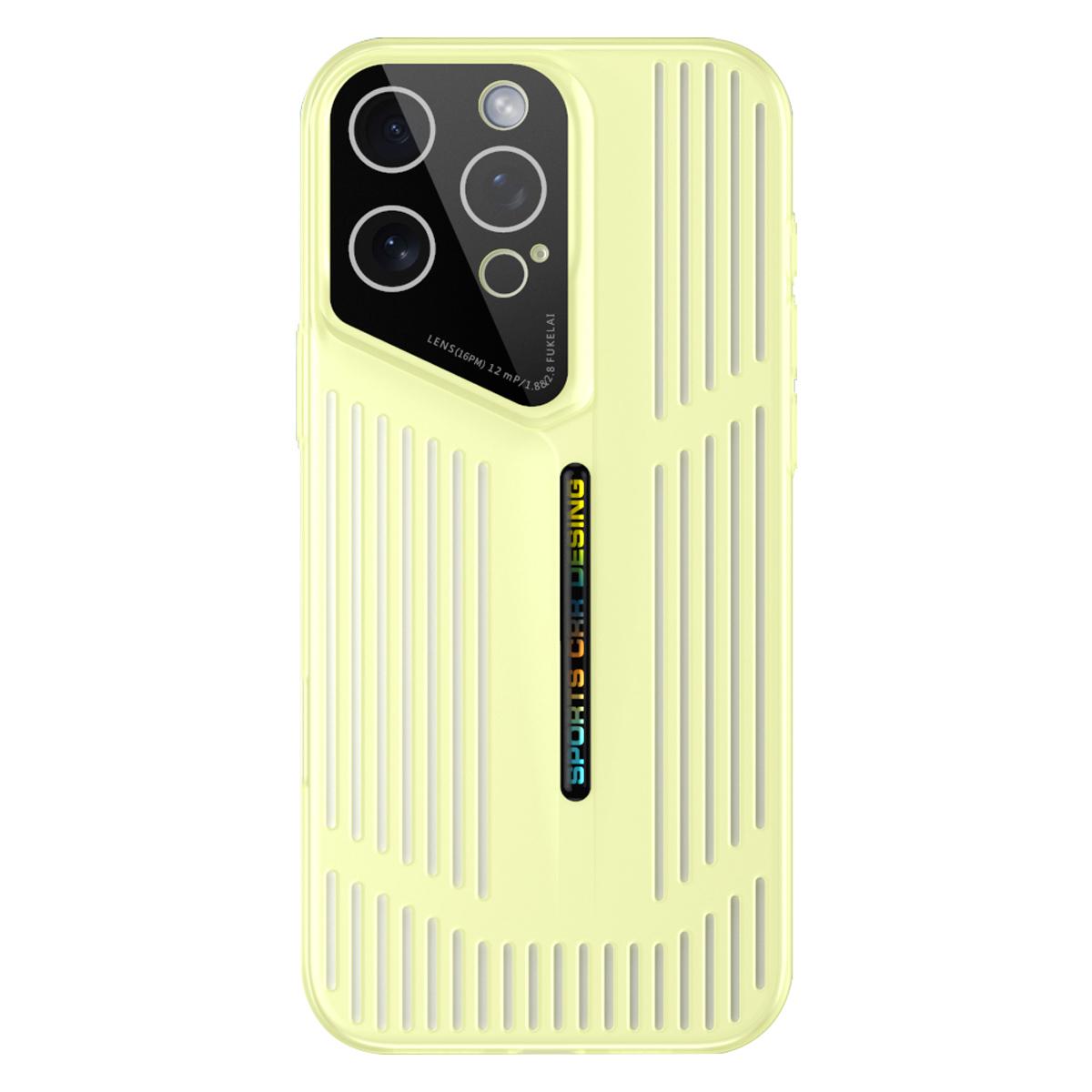 For iPhone 16 Pro Max Cooling Frosted Translucent Hollow Heat Dissipation Phone Case(Yellow) - Shopkiz.com