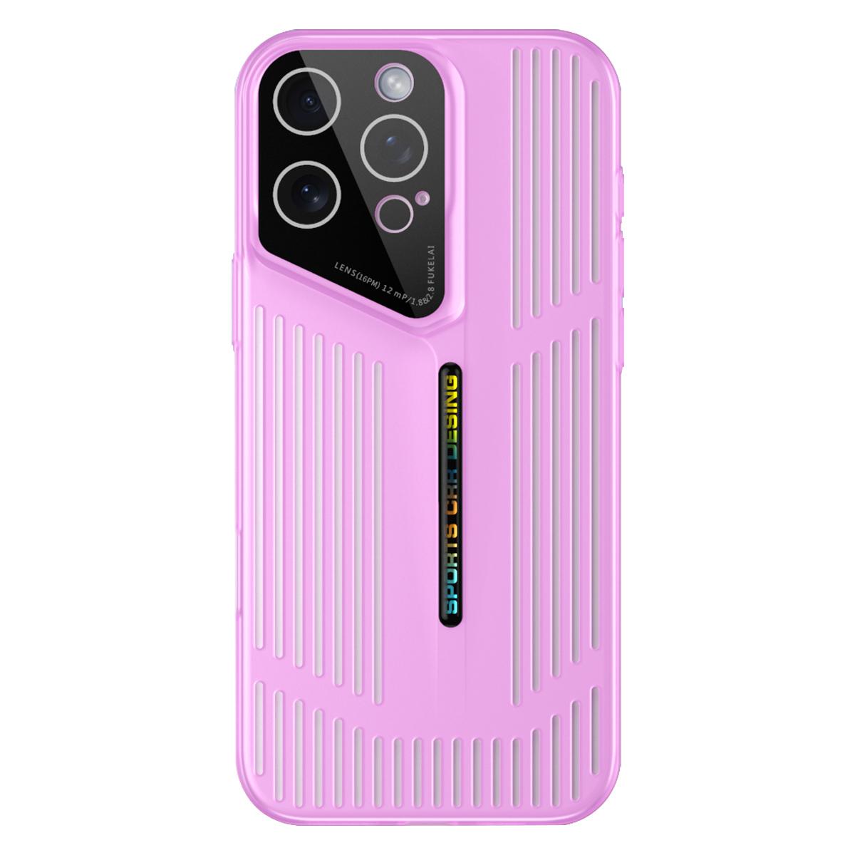 For iPhone 15 Pro Max Cooling Frosted Translucent Hollow Heat Dissipation Phone Case(Light Purple) - Shopkiz.com