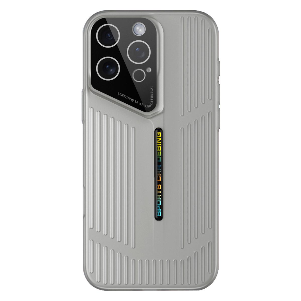 For iPhone 15 Pro Cooling Frosted Translucent Hollow Heat Dissipation Phone Case(Black Grey) - Shopkiz.com