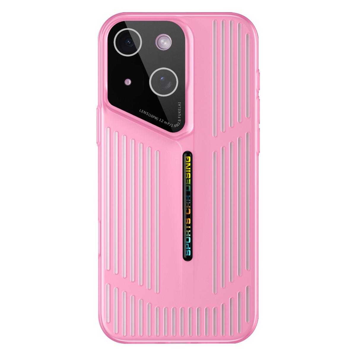 For iPhone 14 Cooling Frosted Translucent Hollow Heat Dissipation Phone Case(Light Red) - Shopkiz.com
