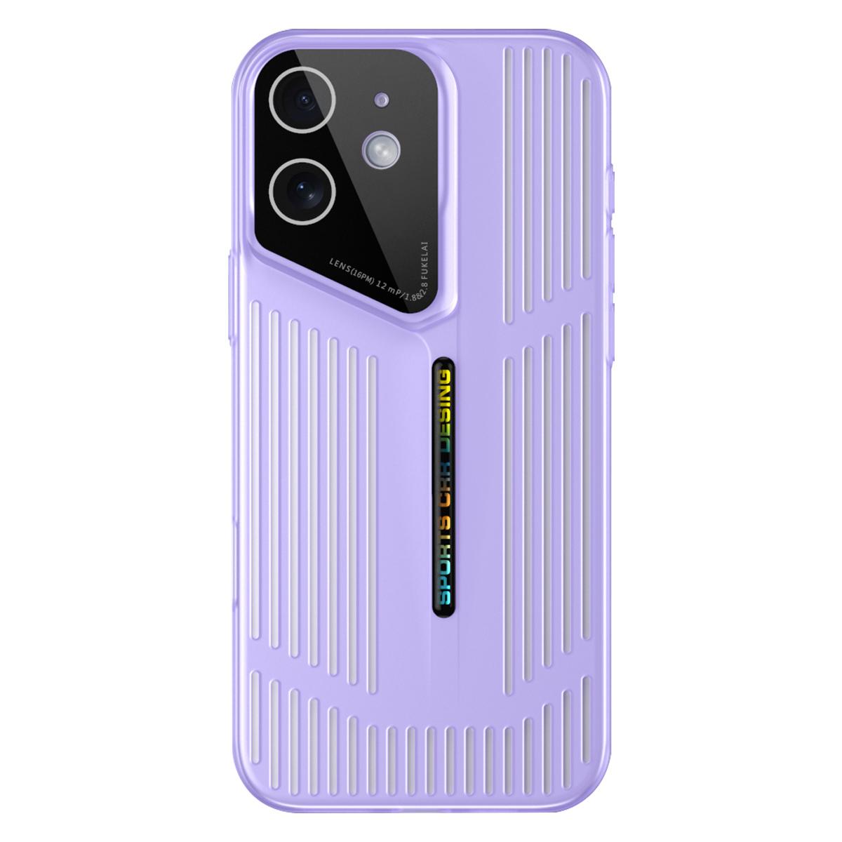 For iPhone 12 Cooling Frosted Translucent Hollow Heat Dissipation Phone Case(Purple) - Shopkiz.com