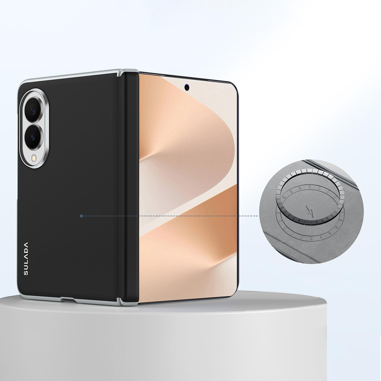For Galaxy Z Fold8 5G SULADA Skin Feel Liquid Leather Shockproof Phone Case(Black) - Shopkiz.com