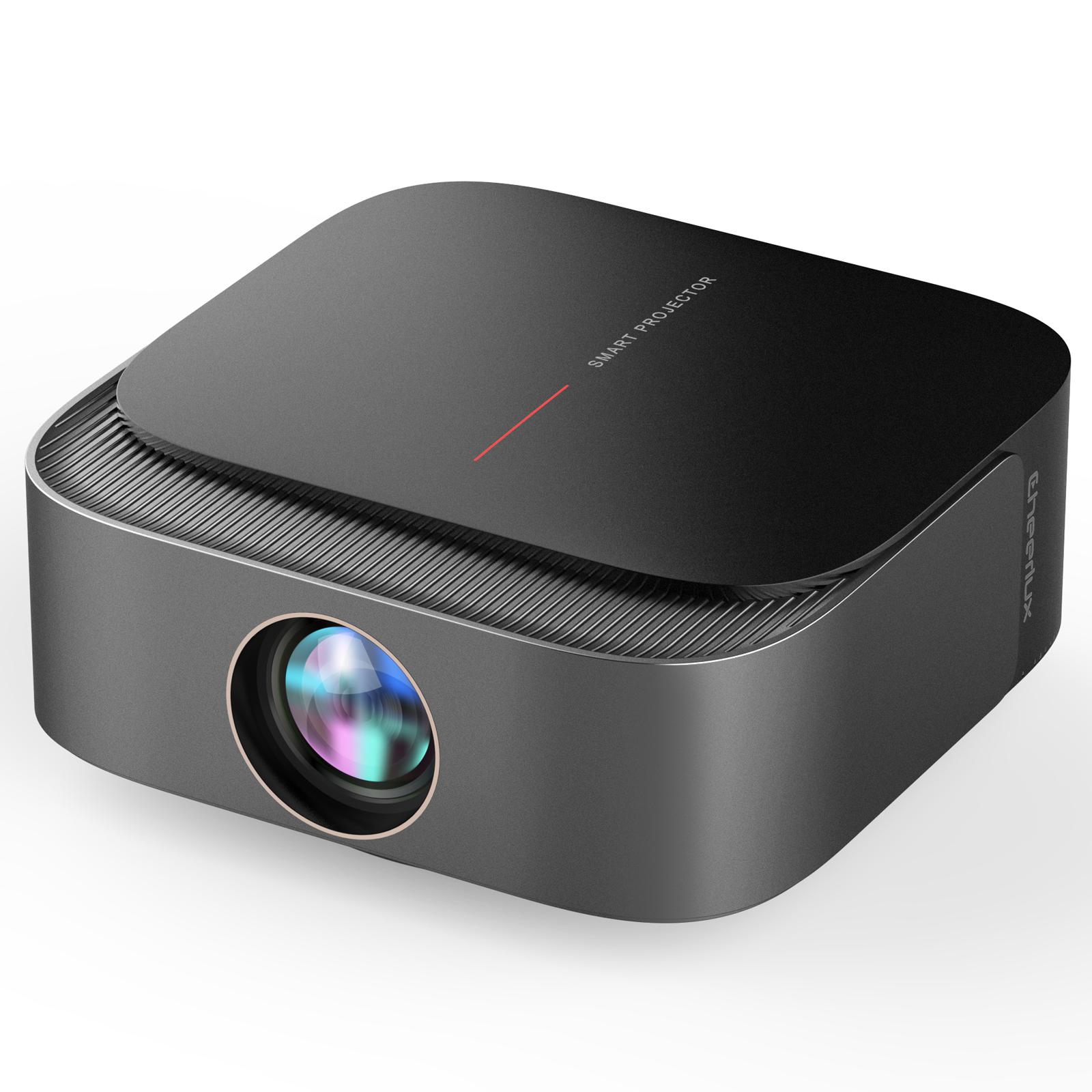 Cheerlux E2C Same Screen Version 1920x1080P 300ANSI Smart Projector, US Plug(Black) - Shopkiz.com